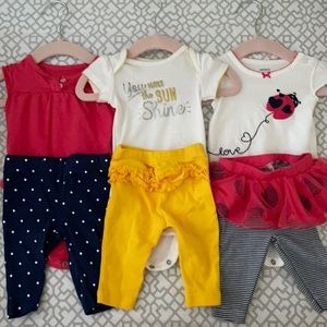 EUC Carter’s Baby Girl Bodysuit & Pants Outfit Bundle